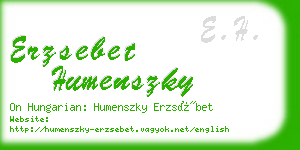 erzsebet humenszky business card